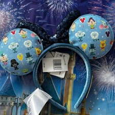 2021 Disney x Loungefly Attractions Icons Blue Sequin Minnie Mouse Ears Headband