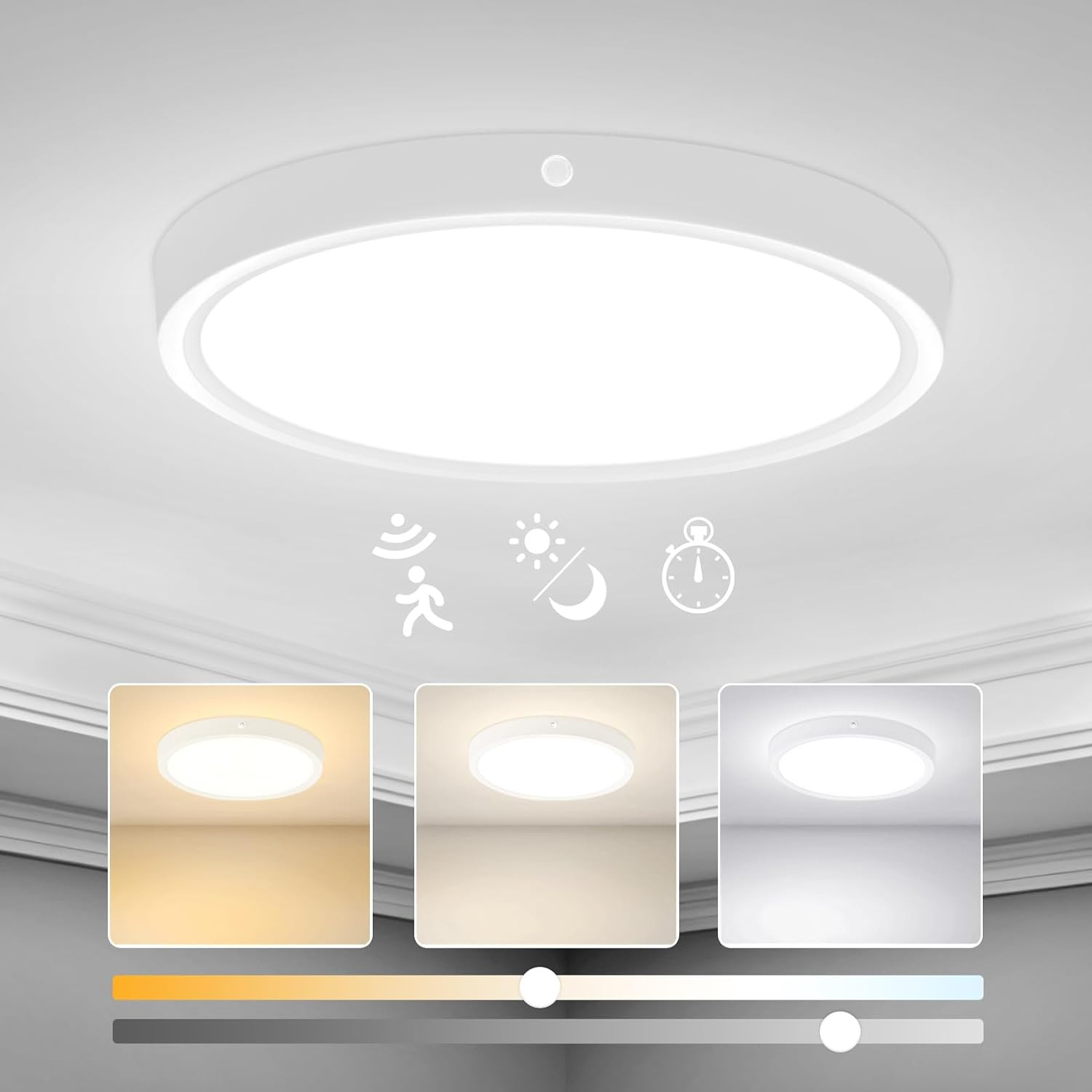 Plafoniera LED 18W con Sensore Movimento 1800LM | Luce Soffitto 3000K-6000K - 1
