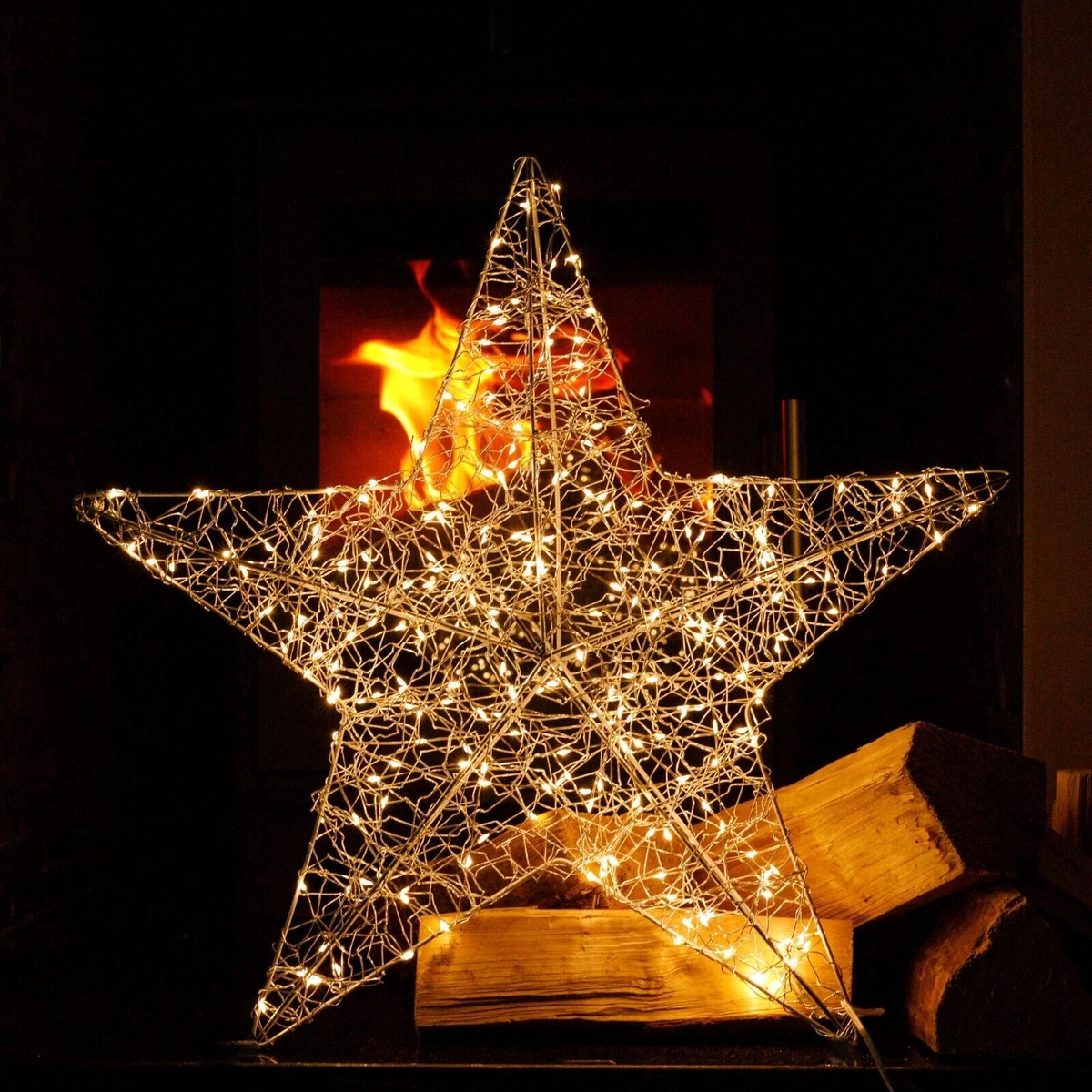 White Star Christmas Tree Topper Decoration White Metal Star 12