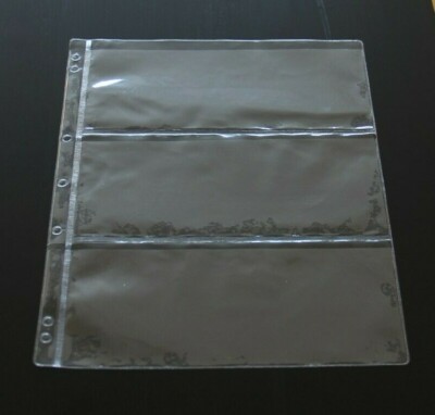 Kunststoff Banknoten Aufbewahrung Seiten Blätter Brieftaschen Umschläge mit 3 drei Fächern
