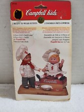 Vintage 1995 Fibre-Craft 5" Campbell Kids Boy  Girl Doll Clothes Outfits Chef