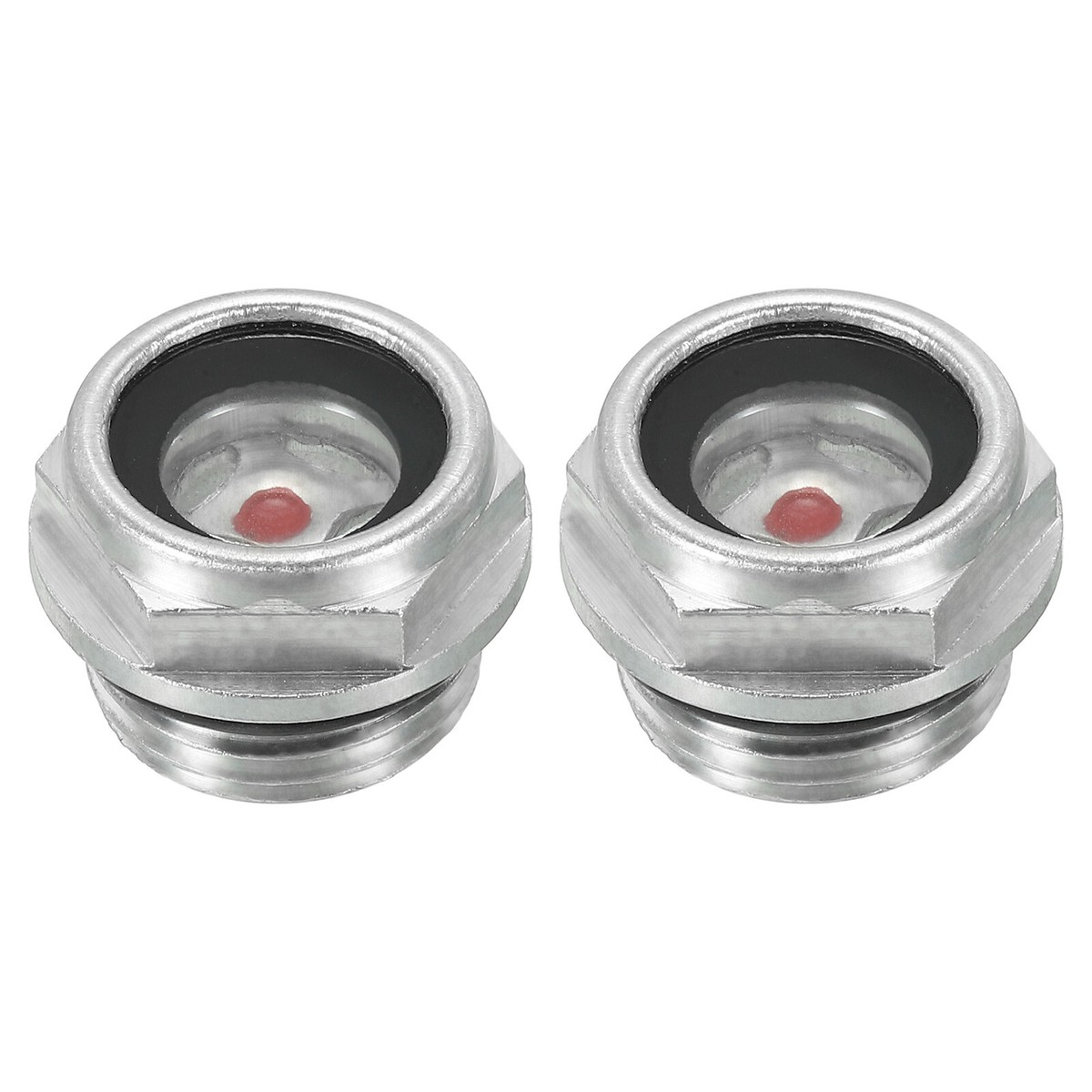 Air Compressor Oil Sight Glass, 2 Pack M18*1.5 Aluminum Oil Liquid