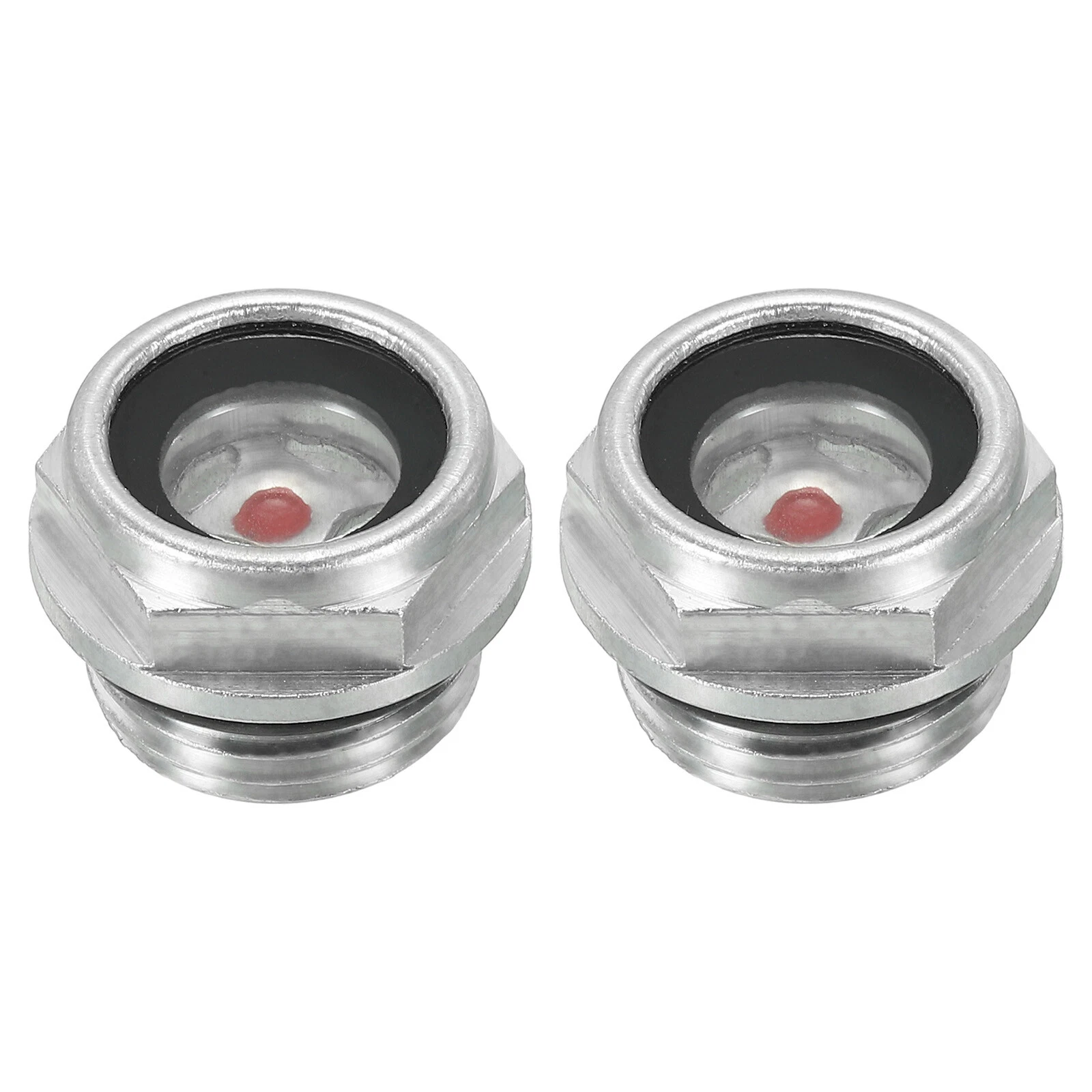 Air Compressor Oil Sight Glass  2 Pack M18*1.5 Aluminum Oil Liquid Level Gauge
