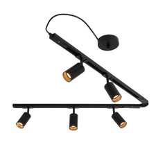 Litecraft Bexley 1.8 Metre Track Light Flexible Kit with 5 GU10 Heads - Black   