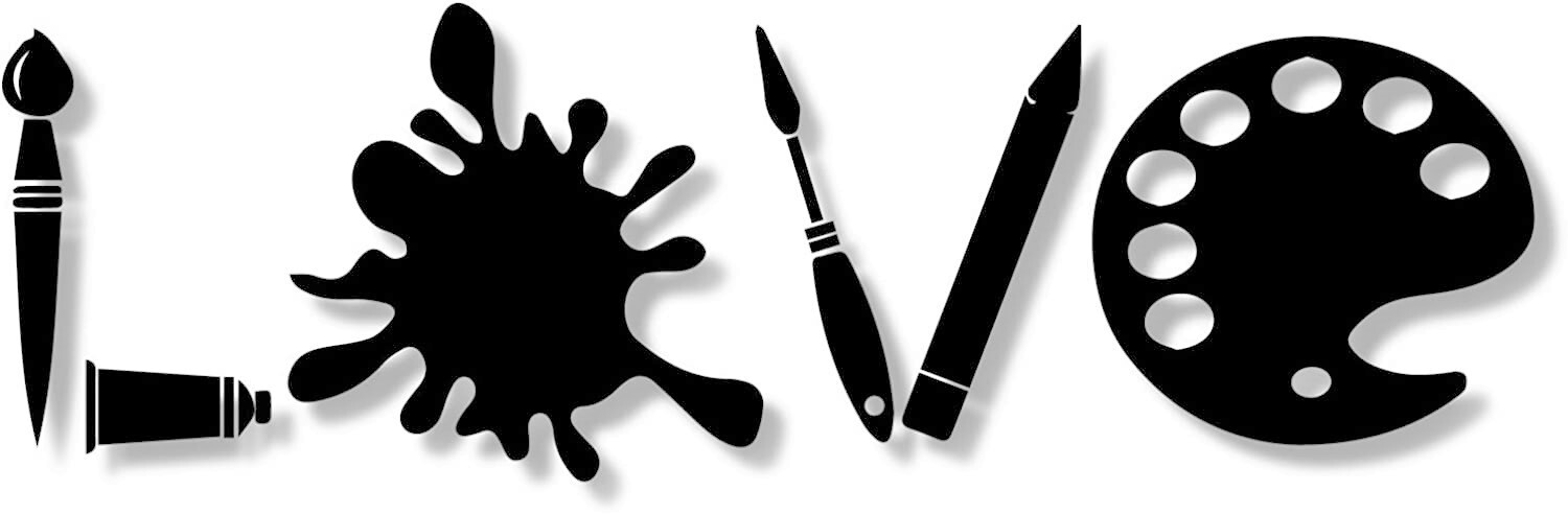 Love Artist Painter Indoor Removable Black Vinyl Decal Lapto