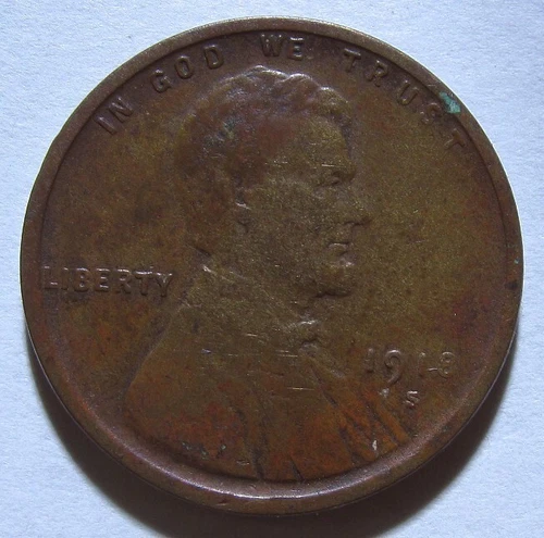 1918 S Lincoln Wheat Penny VG