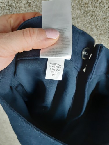 Old Navy High Rise Pixie Pant Womens 2 Petite Navy Blue Pockets Stretch NWT - Picture 6 of 12
