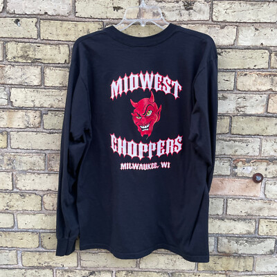 Midwest Choppers Milwaukee WI Men's L Black Long Sleeve Devil ...