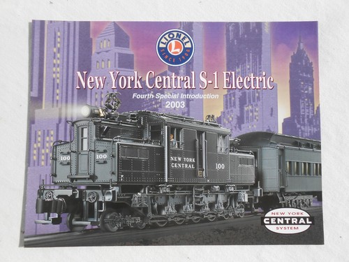 Lionel New York Central S-1 Electric 2003 Werbeflyer abgebildet tatsächliche Größe BR