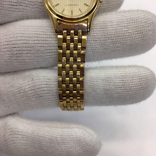 Omega Seamaster Date Quartz Gold Dial Analog Women's Watch Working Used - Picture 3 of 10