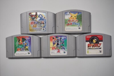 Nintendo 64 Japan 5 N64 game lot Pokemon Stadium 1 2 Gold Silver