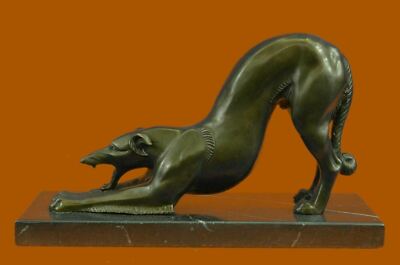 Carvin RARE bronze brass Greyhound Whippet Dog statue unique vintage sculpture