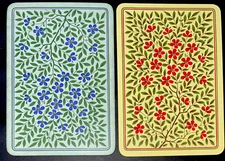 EW268 Swap Playing Card 2 OLD ENGLISH WIDE  FLOWERS & PATTERNS PAIR