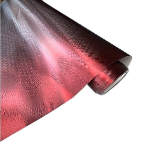 22€/m² Carbon Honigwaben Rot Autofolie Luftkanäle 3D Car Wrapping METERWARE - Bild 4 von 9