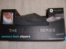 SHIFT 3 Mens/Womens Black Series GRAY Memory Foam Slippers NWT  Medium