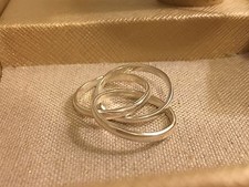 Sterling Silver Triple Band Interlocking Ring SIZE 5.75