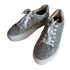 Betsey Johnson sneakers size 8.5 Sidny platform sparkle rhinestone metallic