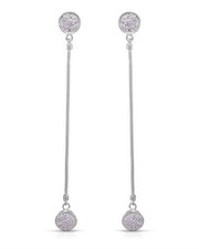 Lovely Long Dangle Earrings With Cubic zirconia 925 Sterling silver
