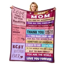 Best Mom Ever Gifts to My MOM Blanket Gifts for Mom Birthday 50 60 To My Mom