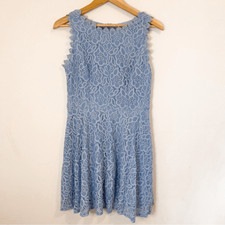 City Vibe Blue Lace Modest Dress Size 9