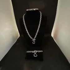 Open Heart Stainless Steel Necklace And Bracelet