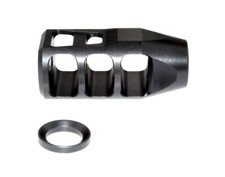 Tanker Style 1/2x28 TPI Thread Muzzle Brake For .17HMR,Black Steel
