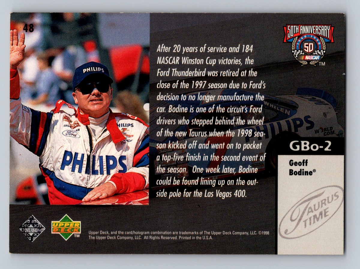 1998 Upper Deck Road To The Cup #48 Geoff Bodine NASCAR Trading