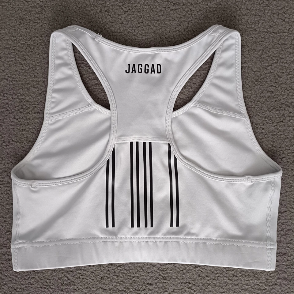 Jaggad Womens White Sports Bra Activewear Gym Training Racerback Crop Top Size M - image 2 of 4