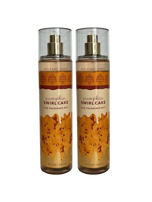2 Bath & Body Work Fine Fragrance Mist Spray Pumpkin Swirl Cake 8fl oz 236mL New