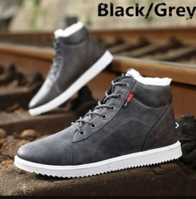 Winter Mens High Top Casual Sport Running Outdoor Fur Inside Warm Sneakers Shoes