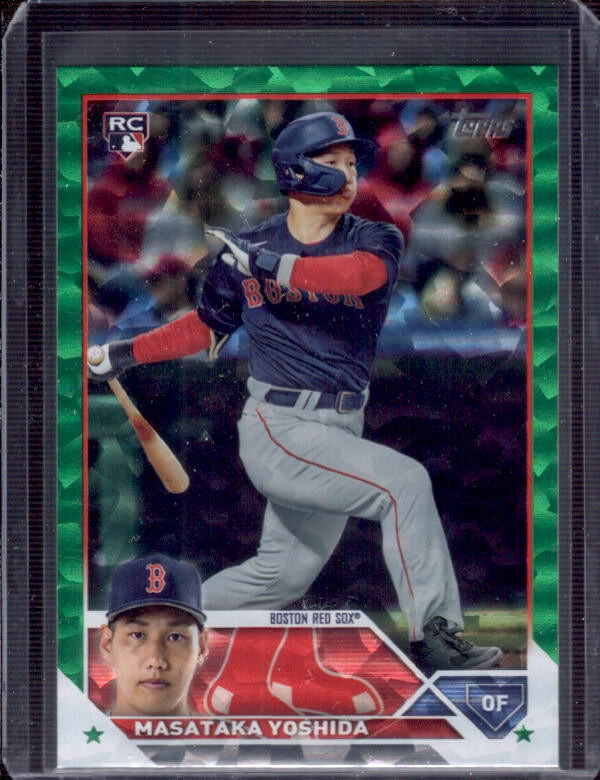 MASATAKA YOSHIDA 2023 Topps Series 2 #471 Green Foil Rookie RC #302/499 Red Sox
