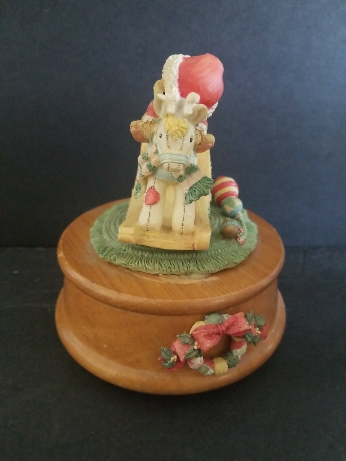 CHERISHED TEDDIES CHRISTMAS MUSIC BOX JINGLE BELLS 950815 BEAR ROCKING