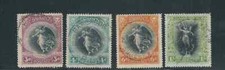 BARBADE 1920 VICTOIRE Ensemble 4 Valeurs Seulement (Sc 145-48) F/VF Utilisé