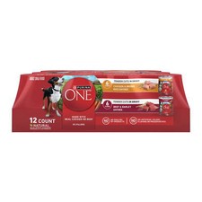  12 packs Chicken, brown rice, beef, barley, high protein wet dog food