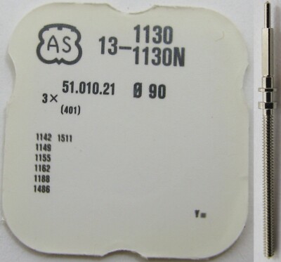Axe De Balancier AS Pour Montres - Références 1130, 1142, 1149, 1155, 1162, 1164, 1195, 1243, 1486