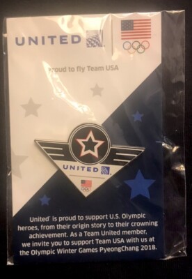 Pyeong Chang 2018 Winter Olympic Games United Airlines Pin Team USA In OP