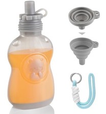 Reusable Pouches for Toddlers 7oz with Straws Leakproof Silicone Reusable Baby