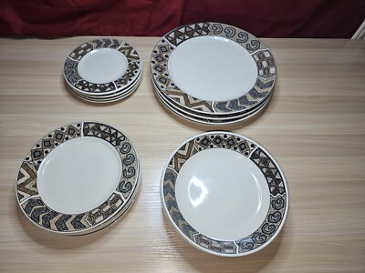 Set Of 16 SAKURA Majesticware CRETE Dinner Salad Plates Bowls