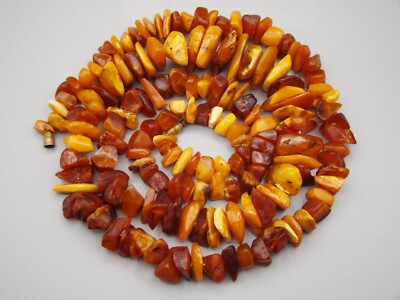 Old Real Antique Natural Amber Necklace Chain 95 Grams