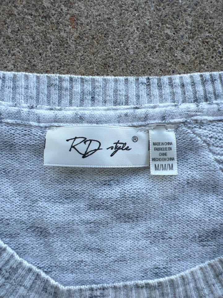 Top tejido manga larga gris claro estilo RD para mujer talla M Q3 Foto 2 de 4