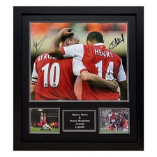 Thierry Henry & Dennis Bergkamp Signed Framed Football Photograph
