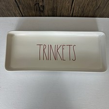 Rae Dunn Tray TRINKETS Vanity Bathroom Ceramic Artisan Collection Magenta