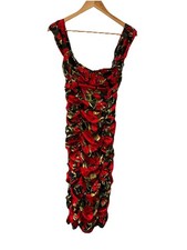 Red Mix Floral Dress Size XS Sleeveless Knee Length Womens