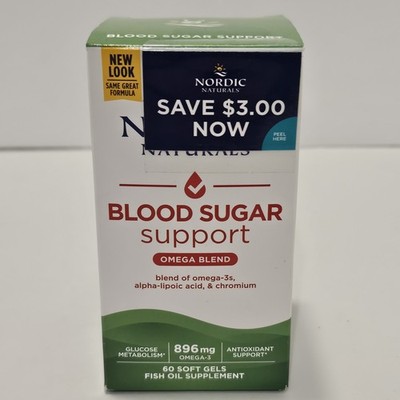 Nordic Naturals, Blood Sugar Support, Omega Blend, 60 Soft Gel EXP 02/27