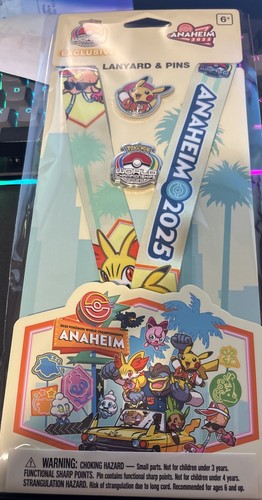 Pokemon World Championships 2025 Anaheim Worlds Lanyard Pin Set