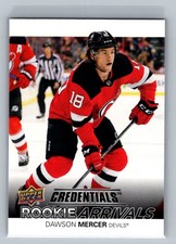 Dawson Mercer 2021-22 Upper Deck Credentials #RA-19 Rookie Arrivals