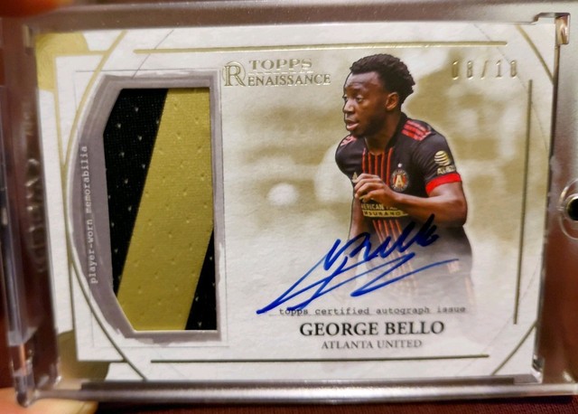 Topps Reverence George Bello, Auto On Card & Player Worn Patch, 08/10, Atlanta