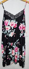 NWT Joyspun Womens Knit Chemise Black Floral Choose Medium Large XL 2XL or 4XL