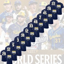 Milwaukee Brewers 2026 NL Champs Name  Number: Vaughn, Romero, Turang, Uribe