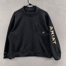 Ariat Sweatshirt Mens XL Black Tek Cold Series 1/4 Zip Fleece Pullover